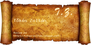 Tőkés Zoltán névjegykártya